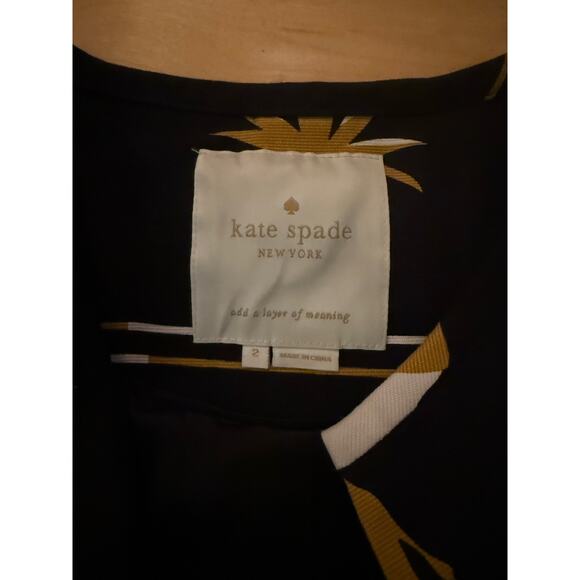 Kate Spade Vintage Spring Coat Black Multicolor - Picture 5 of 5